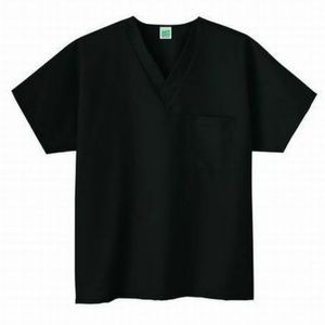 Fundamentals Black Unisex Scrub Top